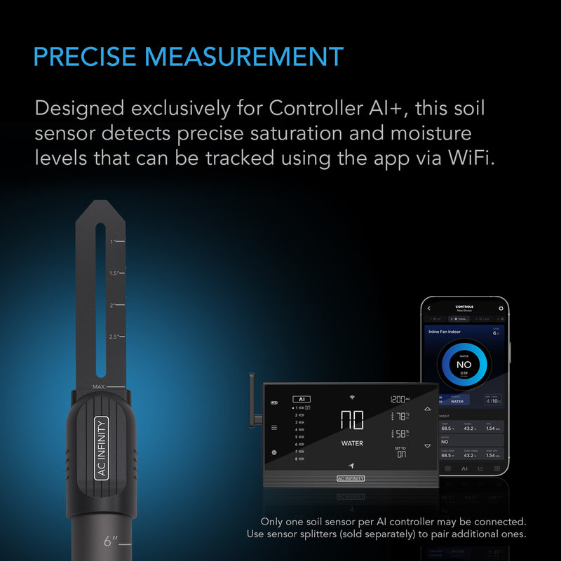 Load image into Gallery viewer, AC Infinity Soil Sensor Probe Exclusively for Controller AI+, Monitors Moisture and Saturation Levels, IP67-Water Resistant
