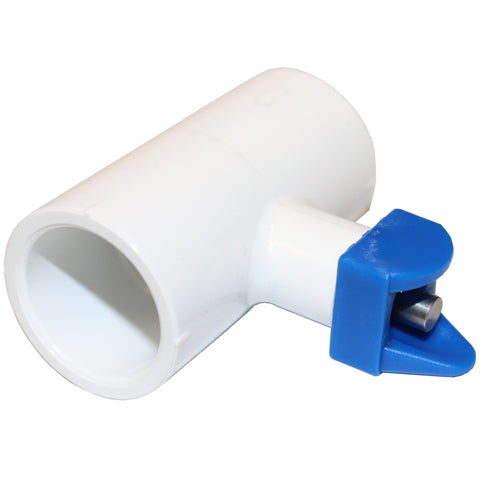 Horizontal poultry nipple and PVC tee chicken drinker system