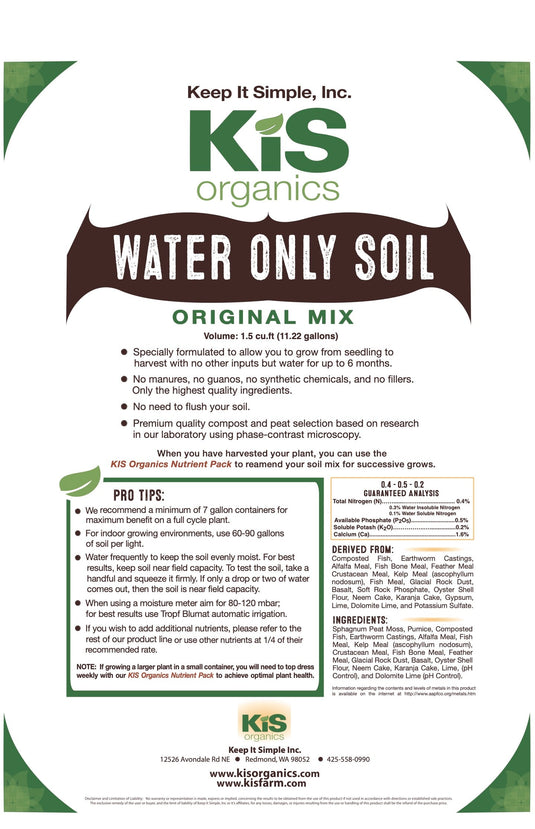 KIS Organics Water Only Soil Mix