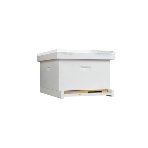 10-frame complete beehive kit, painted, 1 deep box, front