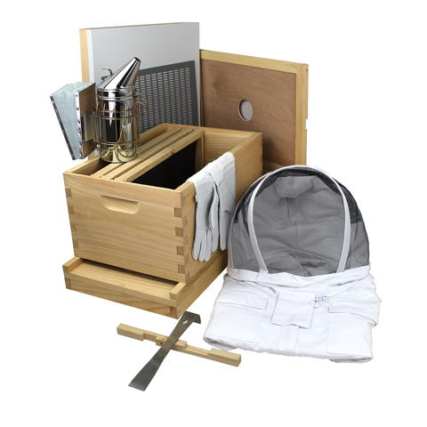Amish-made 8-frame beehive starter kit, front