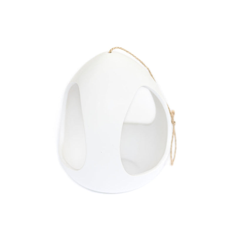 Load image into Gallery viewer, Large White Ceramic Hanging Pod with Tillandsia Xerographica
