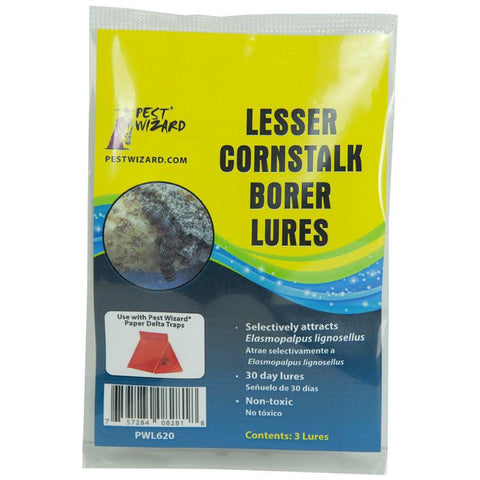 Pest Wizard Lesser Cornstalk Borer pheromone lure 3-pack packaging