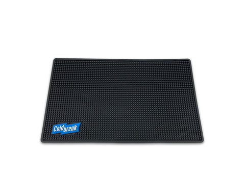 Extra-large black bristled rubber bar mat for countertops.
