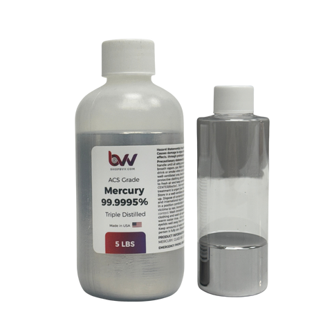 Mercury 99.9995 percent purity container