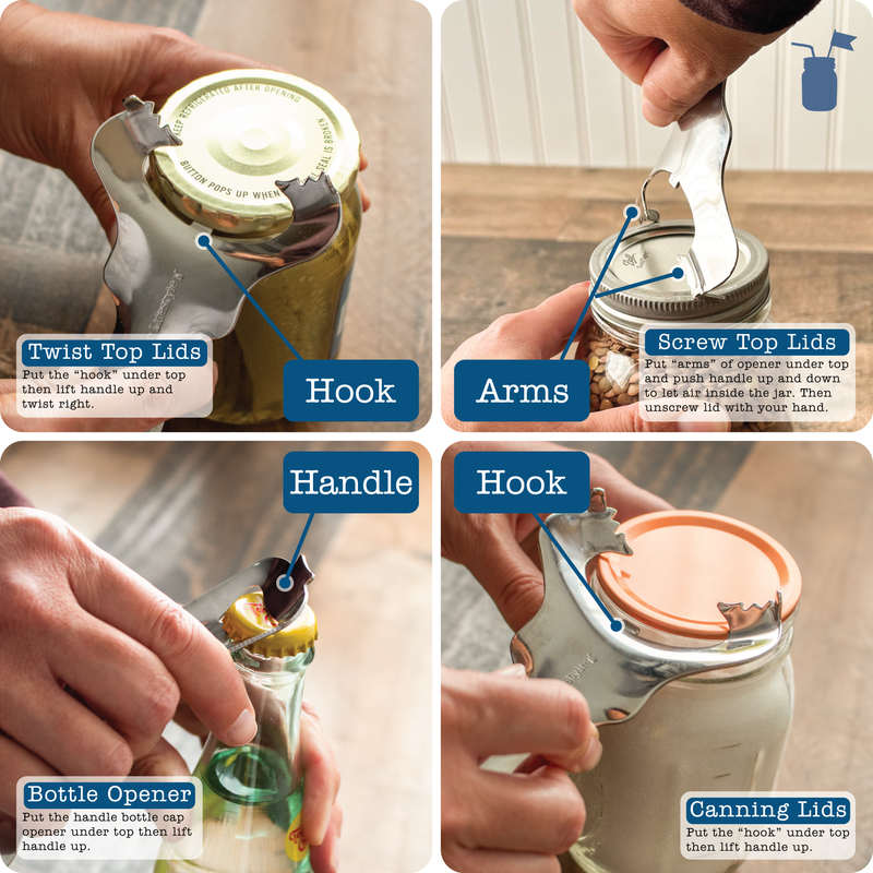 Load image into Gallery viewer, Mason Jar Dent-Free Lid Opener - Stainless Steel
