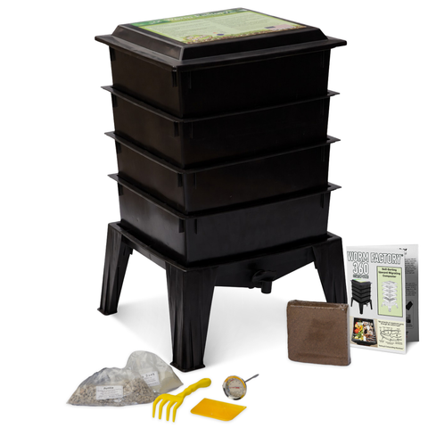 Worm Factory 360 four-tray composting system, assembled unit