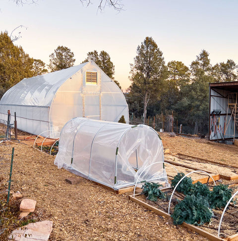 DIY Portable Low Tunnel Kit, shown in use