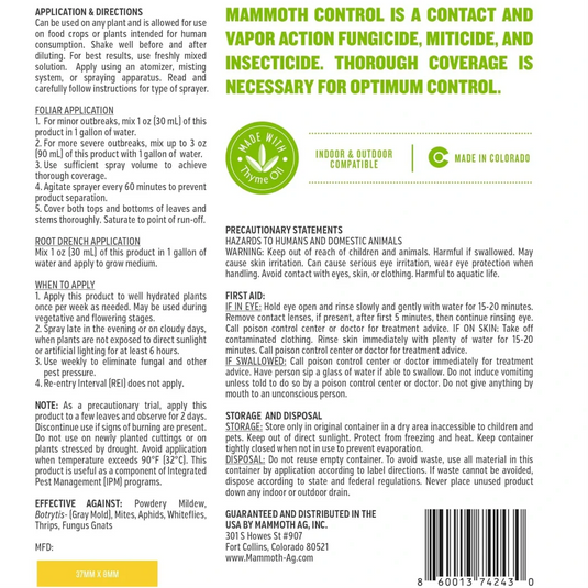 Mammoth Control - 25(b) Compliant - No REI Pesticide/Fungicide