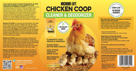 Microbe-Lift Chicken Coop Cleaner & Deodorizer - 32 oz, label and product information