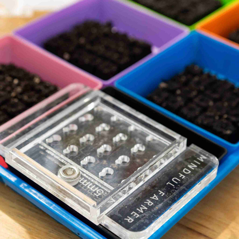 Load image into Gallery viewer, Soil Block Drop Seeder - Mini 20 - Complete Set | Mindful Farmer
