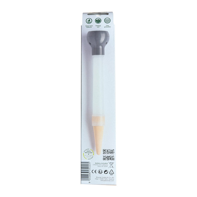 Load image into Gallery viewer, Back of complete Blumat Digital moisture meter packaging with instructions
