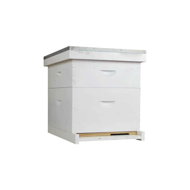 Load image into Gallery viewer, NuBee 10-Frame Complete Beehive Kit – Fully Assembled &amp; Painted (1 Deep + 1 Medium Boxes) with Frames &amp; Wax-Coated Foundations | Beginner Langstroth Hive
