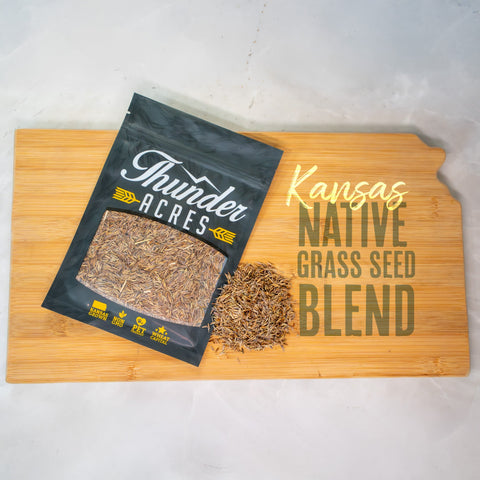 Native prairie grass seed blend with bluestem and switchgrass.
