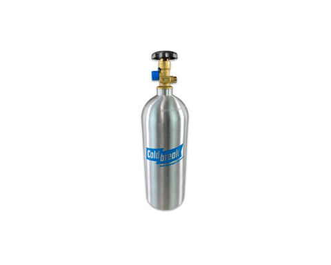 5-pound lightweight aluminum CO2 tank for draft beverage dispensing.