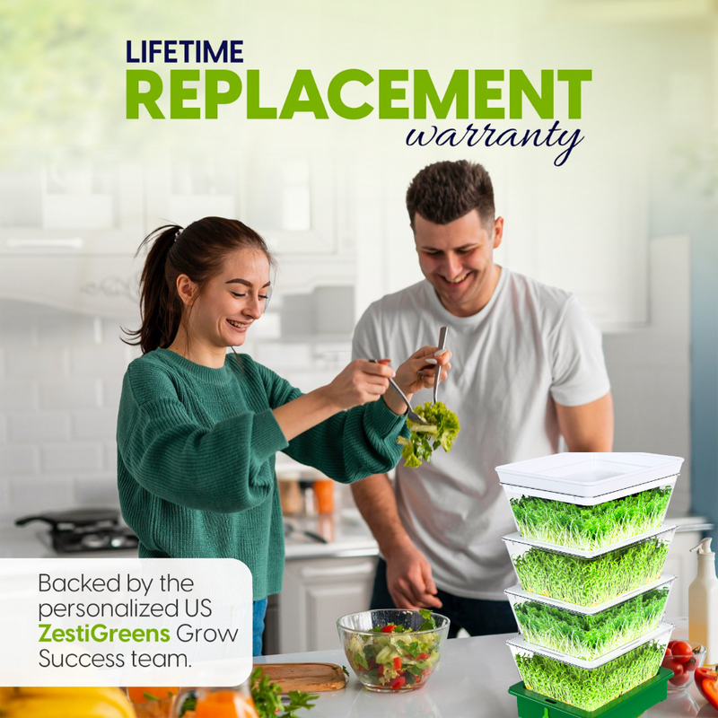 Load image into Gallery viewer, ZESTIGREENS Tiered Sprouting Kit with Drain Spout – Stackable Seed Sprouter Trays for Growing Fresh Sprouts at Home – BPA-Free, Easy Rinse &amp; Drain System
