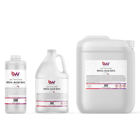 Nitric acid 64.6 percent lab grade container