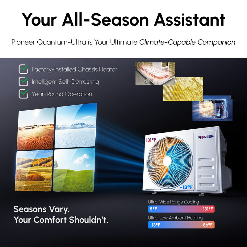 Load image into Gallery viewer, Pioneer® Quantum Ultra™ 12,000 BTU 23 SEER2 115V High-Wall Ductless Energy-Star Mini-Split Air Conditioner Inverter Heat Pump Full Set
