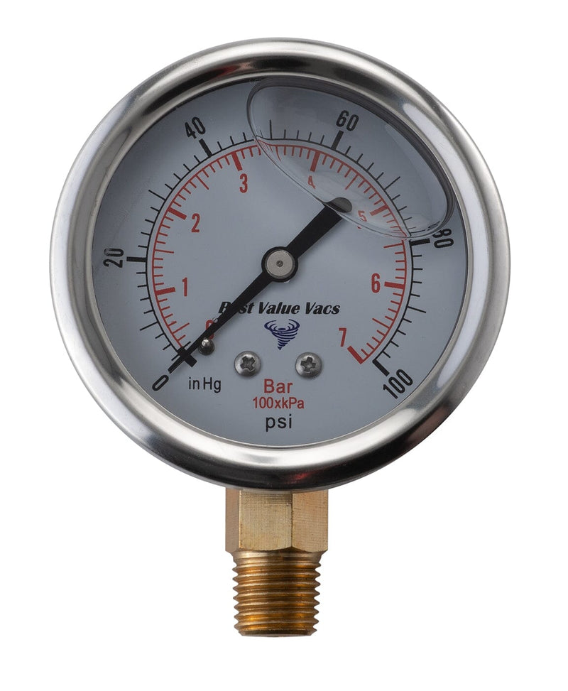 Load image into Gallery viewer, Oil Filled Vacuum/Pressure Gauge - Bottom Mount - 1/4" MNPT

