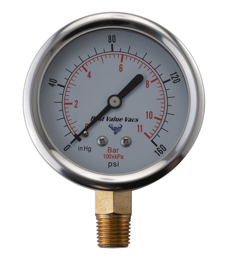 Load image into Gallery viewer, Oil Filled Vacuum/Pressure Gauge - Bottom Mount - 1/4" MNPT
