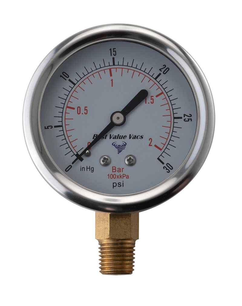 Load image into Gallery viewer, Oil Filled Vacuum/Pressure Gauge - Bottom Mount - 1/4" MNPT
