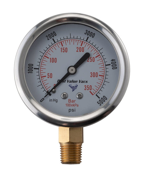 Oil filled vacuum pressure gauge, bottom mount
