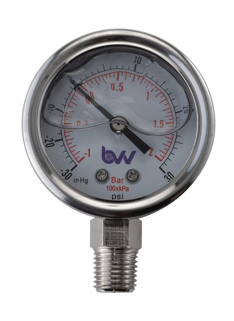Load image into Gallery viewer, Oil Filled Vacuum/Pressure Gauge - Bottom Mount - 1/4" MNPT

