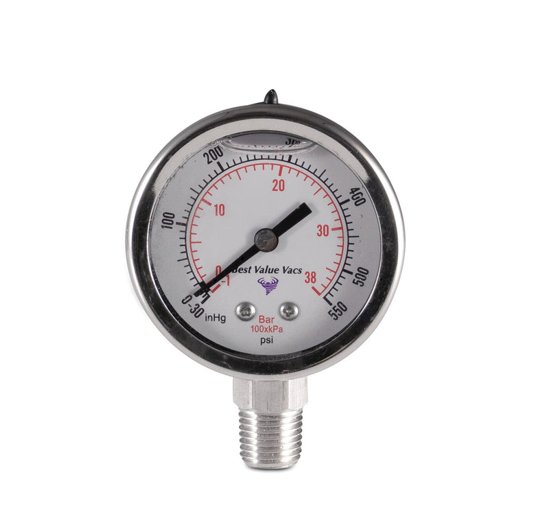Load image into Gallery viewer, Oil Filled Vacuum/Pressure Gauge - Bottom Mount - 1/4" MNPT
