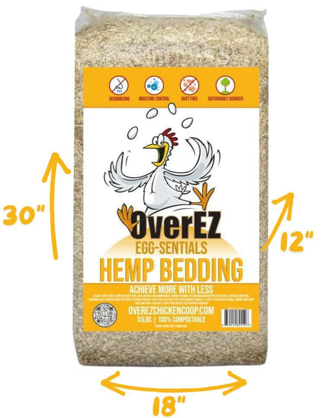 Hemp Bedding - 33 LB Bale, dimensions and sizing