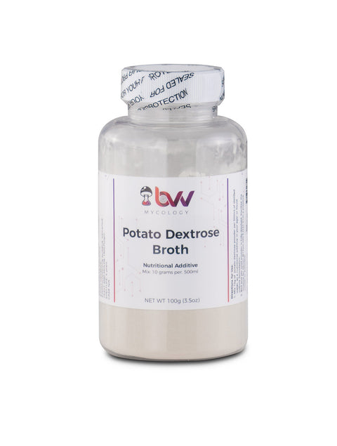 Potato dextrose broth for mushroom mycology