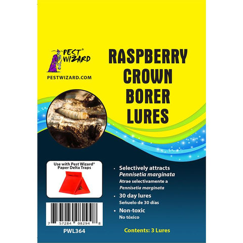 Pest Wizard Raspberry Crown Borer pheromone lure 3-pack packaging
