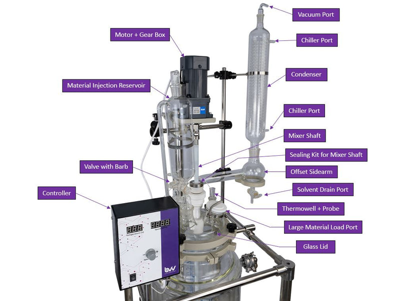 Load image into Gallery viewer, 50L Double Jacketed Glass Reactor
