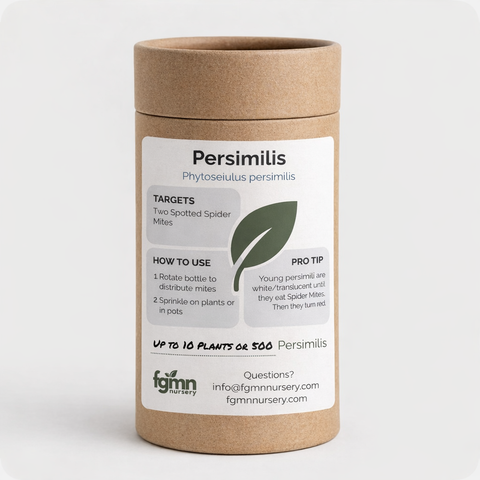 Phytoseiulus persimilis predatory mites for spider mite infestations.