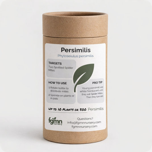 Phytoseiulus persimilis predatory mites for spider mite infestations.