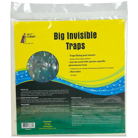 Pest Wizard Big Invisible insect sticky trap, 5-pack packaging