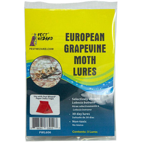 Pest Wizard European Grapevine Moth pheromone lure 3-pack packaging