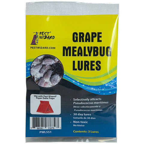 Pest Wizard Grape Mealybug pheromone lure 3-pack packaging