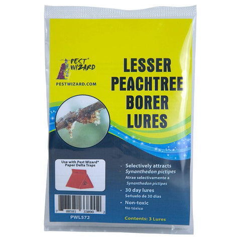 Pest Wizard Lesser Peachtree Borer pheromone lure 3-pack packaging