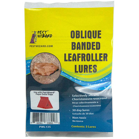 Pest Wizard Oblique Banded Leafroller pheromone lure 3-pack packaging