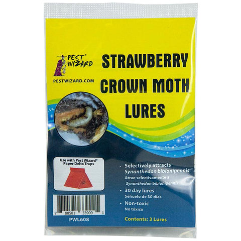 Pest Wizard Strawberry Crown Moth pheromone lure 3-pack packaging