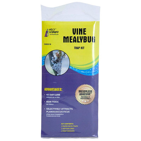 Pest Wizard Vine Mealybug trap kit with Delta Traps and lures