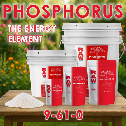 RAW Phosphorus | 61% Water-Soluble Phosphate + Ammonium Nitrogen | Bloom & Root Support