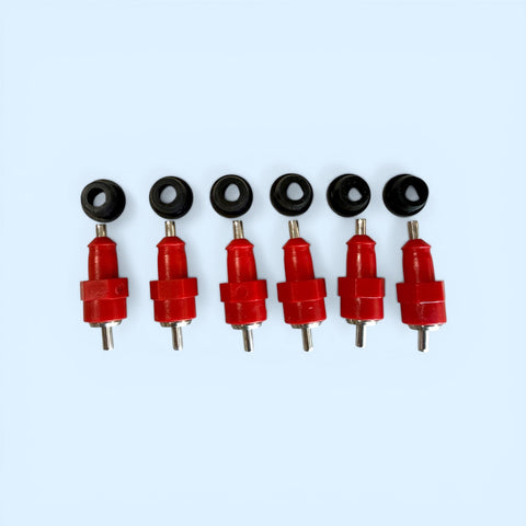 Stainless steel replacement drippers for The Chicken Fountain poultry waterer.