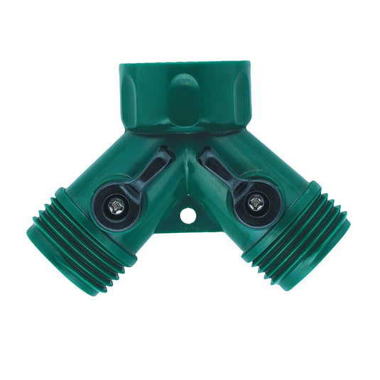 Product image of Orbit Irrigation Plastic 2-Way Shut-Off Hose Y Adapter 58085