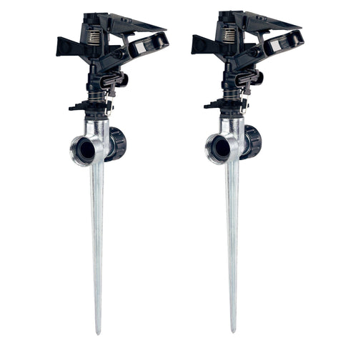 Orbit plastic impact sprinkler on zinc spike, 2-pack