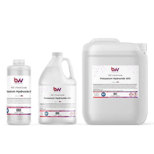 Liquid Potassium Hydroxide 45% - NSF Food Grade (KOH)