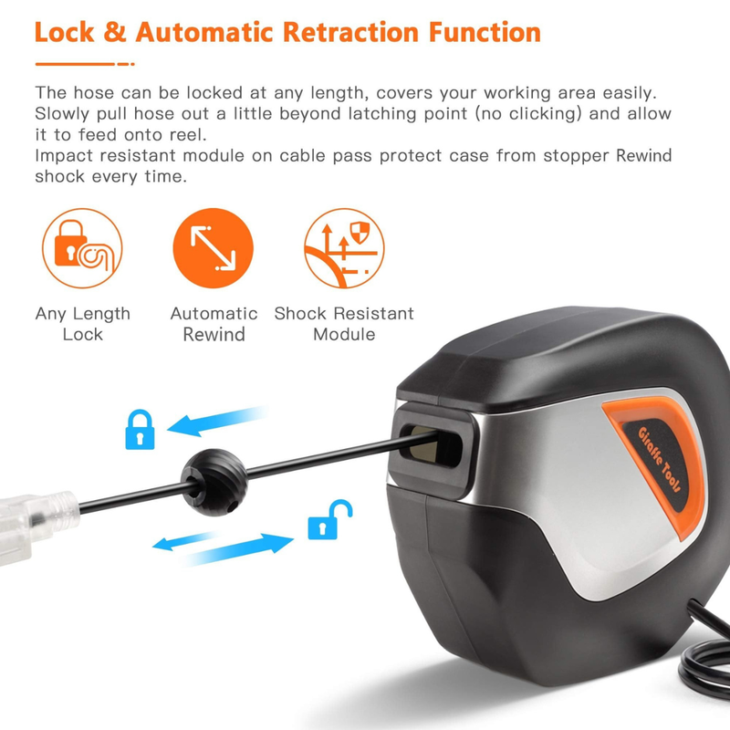 Load image into Gallery viewer, Retractable Extension Cord Reel-12/14/16 AWG
