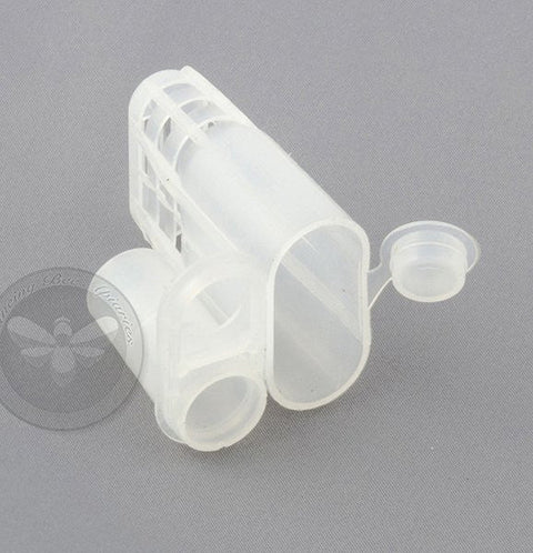 JZ/BZ pheromone-scented plastic queen cage for introducing queens to colonies.