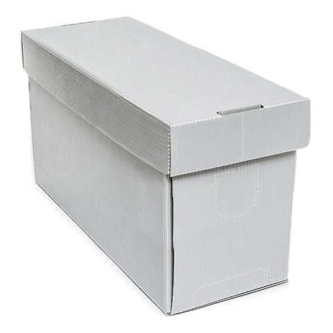 Durable polypropylene nuc box holding four frames, water-resistant and recyclable.