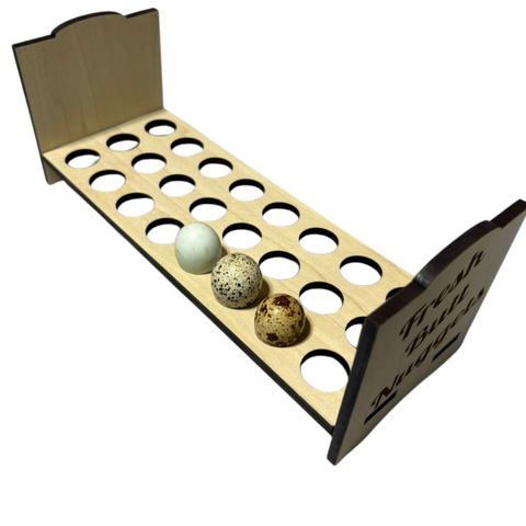 Counter top quail egg holder, fresh butt nuggets design